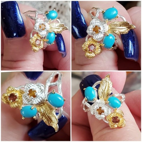 Genuine Sleeping Beauty Turquoise Ring Size 9 - Picture 5 of 8